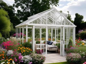 Outdoor Garden Steel And Glass Greenhouse